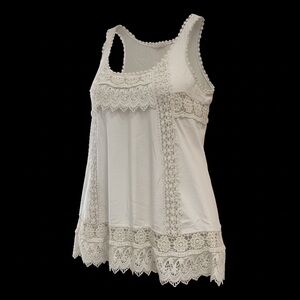 Haute Society lace trimmed sleeveless top